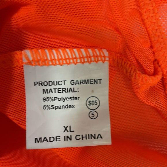 Mesh Cover Up Pants NWOT Elastic Waist, Sheer Neon Orange XL (see photos) - Picture 5 of 10